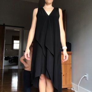 Black and white store high low sleeveless dress